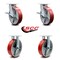Service Caster 8 Inch Kingpinless Red Poly on Steel Wheel Caster Brakes 2 Rigid SCC, 2PK SCC-KP30S820-PUR-RS-SLB-2-R-2 - alternate 5